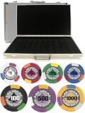 LAS Vegas Poker Room Clay 1000 Chip Poker Set with Aluminum Case