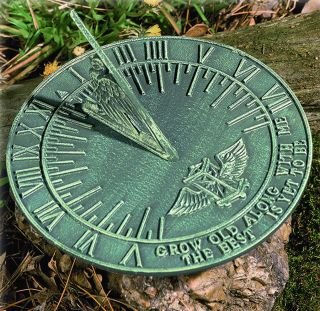 Cast Iron Wings of Time Sundial
