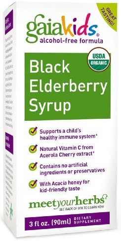 Gaia Kids Black Elderberry Syrup, 3-Ounce Bottle by Gaia Kids