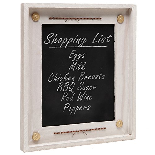 Country Rustic Vintage Wood Decorative Hanging Chalkboard / Washed Out Framed Blackboard - MyGift®