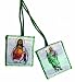Scapular - Embroidered Cloth - Saint Jude - Sacred Heart Of Jesus - Green