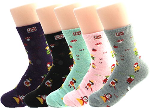 Jiye Women's Multi Color Wool Winter Socks(Pack of 5)