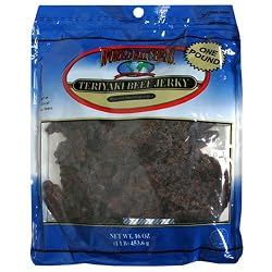 World Kitchens Teriyaki Beef Jerky, 16-Ounce Bags (Pack of 2)