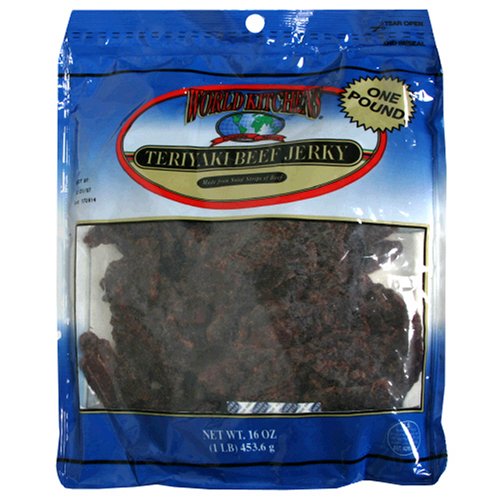 World Kitchens Teriyaki Beef Jerky, 16-Ounce Bags (Pack of 2) by World Kitchens