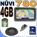 Garmin Nuvi 780 Portable GPS Vehicle Navigation System w/ 4.3" LCD Widescreen (0100065705) BeanBag 4GB SD BigVALUEInc Accessory Saver Bundle + MORE