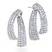 14K White Gold Diamond Arch Earrings