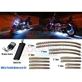 12pc White LED Flexible Motorcycle Light Kit by LedGlow
