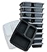 Pactiv 10 Piece Newspring 3 Compartment Bento Lunch Boxes with Lids, Stackable/Reusable/Microwave/Dishwasher/Freezer Safe, Meal Prep/Portion Control