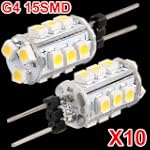 10 G4 Warm White 15 SMD LED Camper Ma...