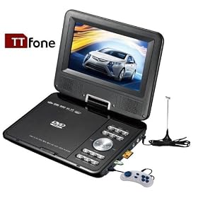 TTfone - 7.5 inch Portable DVD Player - Colour TFT LCD TV / DVD With 270 degree Swivel and Rechargable Battery - Supports Game - Music - Photo - Copy Function - SD/MMC Card - USB - DVD/DVD-Rom