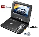 TTfone - 7.5 inch Portable DVD Player - Colour TFT LCD TV / DVD With 270 degree Swivel and Rechargable Battery - Supports Game - Music - Photo - Copy Function - SD/MMC Card - USB - DVD/DVD-Rom