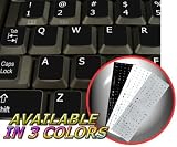 ENGLISH US NON-TRANSPARENT KEYBOARD STICKER WITH ADDITIONAL KEYS ON BLACK BACKGROUND