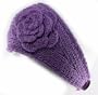 100% Handmade Thin Knit Flower Headband best for Ponytail Styling, Light Purple