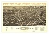 Historic Ann Arbor, Michigan, c. 1880, Town View Map (M) (WS)