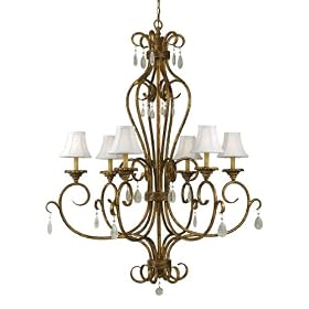 AF Lighting 6734-6H Candice Olson Morrison Candle Base Chandelier, Antique Gold with... by Candice Olson