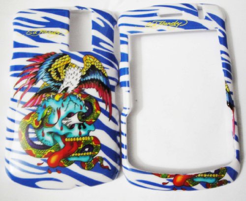 Blackberry 8330 Ed Hardy Zebra Blue White Style Case