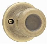 Kwikset 488T 5 CP Security Tylo Dummy Knob, Antique Brass