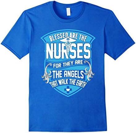 Men's Blessed Are The Nurses T Shirt  3XL Royal Blue
