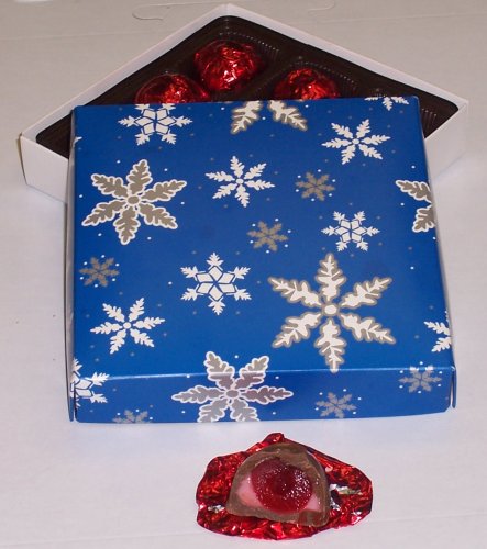 Scott's Cakes 1 2 lb. Milk Chocolate Covered Cherries in a Snowflake Box by Scott's Cakes
