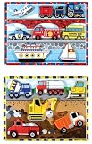 kids and infants educational toys item: Vehicle and Construction Chunky Puzzle Bundle by Melissa and Doug