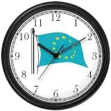 Flag of European Economic Community No.2 Wall Clock by WatchBuddy Timepieces (Slate Blue Frame)