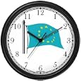 Flag of European Economic Community No.2 Wall Clock by WatchBuddy Timepieces (Slate Blue Frame)