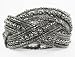 ZAD Braided Black/Hematite Beaded Cuff Bracelet