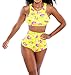 Women's Colorful Summer Swimsuit Crossover Swimwear Bathing Suit (US L, A-Color 7)