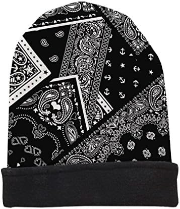 CHIC Women Men Black Geometric Hip Hop Unisex Cap Winter Beanie Hat