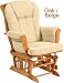 Baby : Stork Craft Sleigh Glider In Oak With Beige Cushion