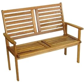 Napoli 2 Seater Bench Wood Garden Furniture - FREE DELIVERY