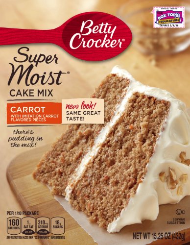 Betty Crocker Supermoist Cake Mix, Carrot, 15.25-Ounce (Pack of 6)