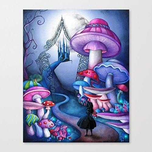 Alice Gates to Wonderland Art Canvas Print Wall Art for Home Decor 24 by 16 In