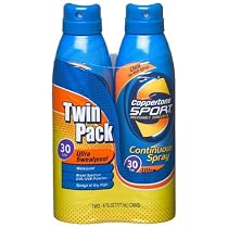 Coppertone Sport Clear Continuous Spray SPF 30 Twin Pack- 12 oz