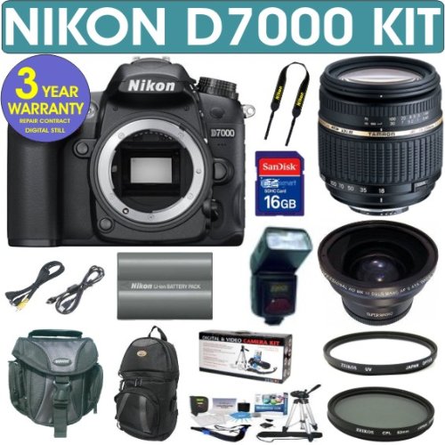 NIKON D7000 Digital SLR Camera + Tamron AF 18250mm Zoom Lens + .43x
