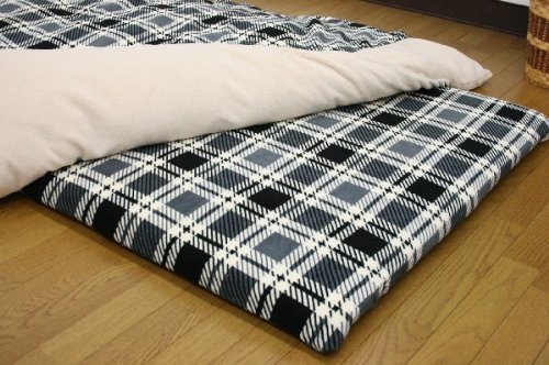 【ブラック】ワンタッチシーツ　チェック柄　100×205cm　やわらかなマイクロファイバー素材