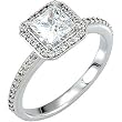 14K White Gold Diamond Engagement Ring Semimount - 0.20 Ct. - DOES NOT INCLUDE CENTER STONE