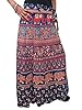 Womans Maxi Skirt Navy Blue Printed Long Wrap Around Skirts Holiday Beach Dress