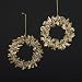 Club Pack of 24 Gold Glittered Leaf-Style Christmas Ornaments 4.5"