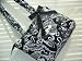 Belvah Black & White Paisley Quilted Handbag with Black Detachable Ribbon and Flap Pocket