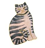 Hand enameled cat brooch or pin