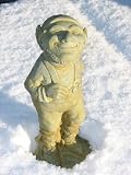 WINTER ELF Statue 12.5" TERRA COTTA Cast Cement GARDEN Outdoor SCULPTURE WINTER ELF Statue 12.5" TERRA COTTA Cast Cement GARDEN Outdoor SCULPTURE