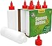 6-pack Plastic Squeeze Bottles Condiment 8-Ounce with Red Twist-Cap Set of 6 8-oz (Perfect for Syrup, Sauce, Ketchup, BBQ, Condiments, Dressing, Arts and Craft, Workshop, Storage, and More)