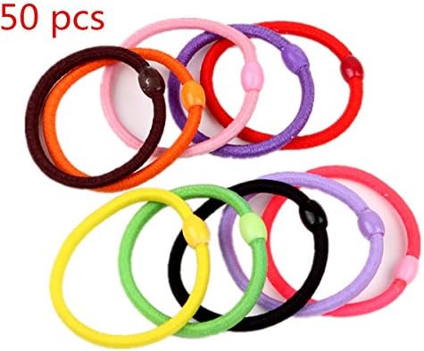 50pcs Hair bands Rubber Band Hair Rope Headdress Hair Jewelry Hair Ring Headwear Hair Circle Hair Tie Female Women Girls Hair Accessories color randomly