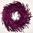 Red Feather Wreath Wall Art Hanging 15" Burgundy