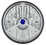 Adjure T50300 5-3/4" Diamond Cut Trillient Blue Dot Tri-Bar Motorcycle Headlight with H4 Bulb