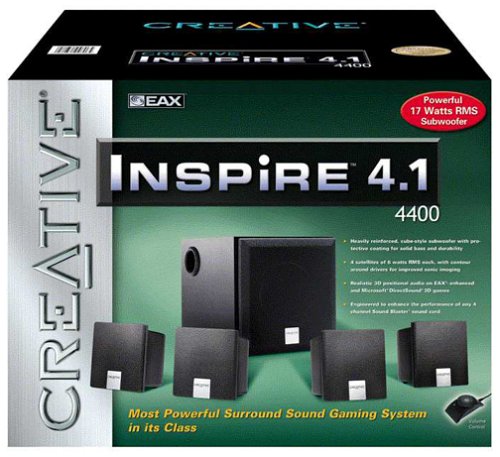 Creative Labs Inspire 4400 4.1 Computer Speakers (5-Speaker, Black)
