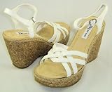 SM New York Dorri Womens Wedge Heel Strappy Sandals Size 9 White