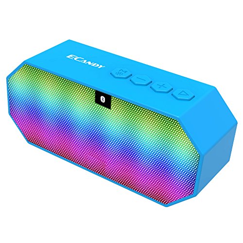 Ecandy Mini Portable Wireless Bluetooth Speaker with LED, Built in Microphone, Support Micro SD Card Playing ,FM Radio ,Hands free Speakerphone for Iphone, Ipod , Ipad Mini, Ipad Air 4/3/2, Itouch, Blackberry, Nexus,Samsung, Smart Phones,Mp3 Players,Computers Laptop or Desktop,Blue