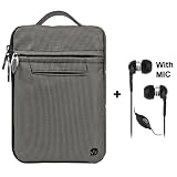 Gray Durable Nylon Protective Carrying Cover Sleeve Case For Pandigital Novel 7" Color Multimedia eReader + Black Clear High Quality HD Noise Filter Ear buds Earphones Headphones with a MIC ( 3.5mm Jack )